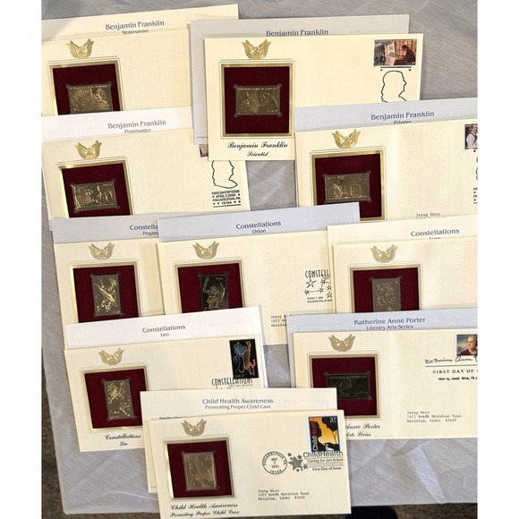 US Golden Replica 22kt FDC  52 first day covers with cards - Picture 7 of 9